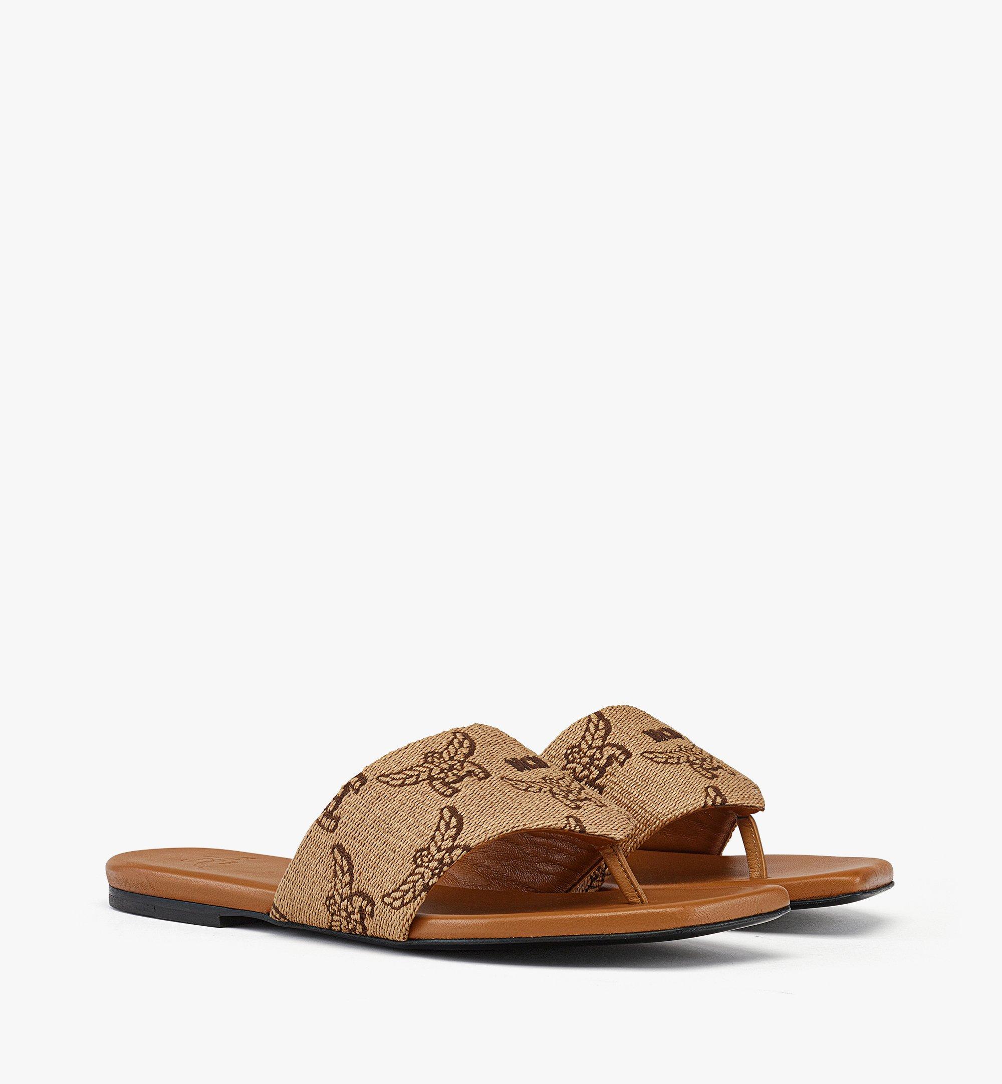 Flache Sandalen aus Raffia-Jacquard von Lauretos 1